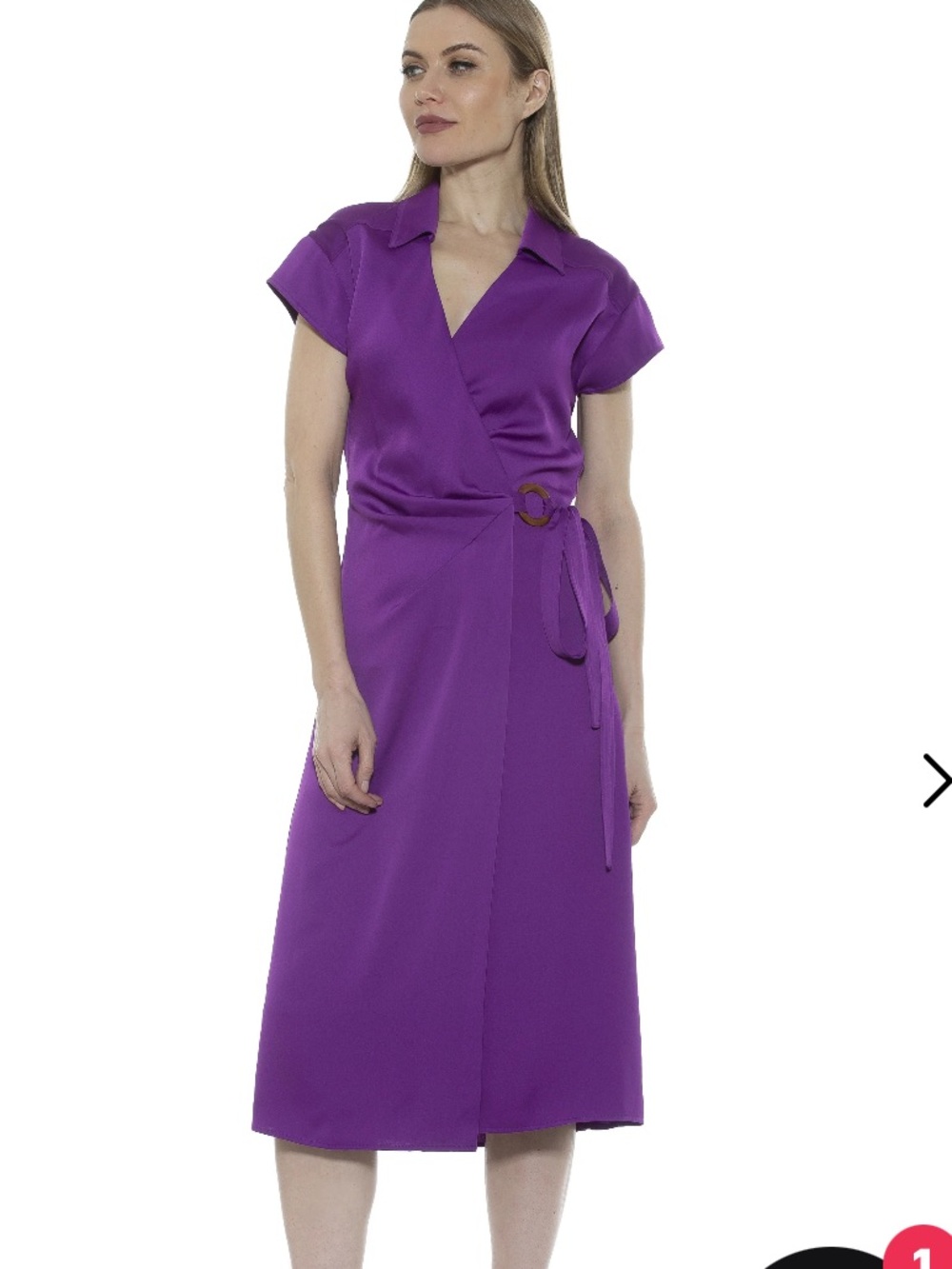 Alexia Admor Paris Collared Wrap dress vibrant purple sz 2